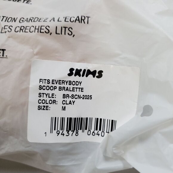 Skims Fits Everybody Scoop Bralette Women Size Medium NWT Shapewear Clay - Picture 8 of 10